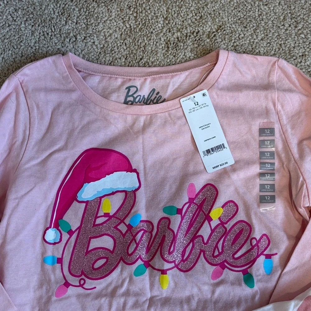 Carter’s Barbie Pink Festive Long Sleeve and Heart Tee Set - Picture 4 of 5